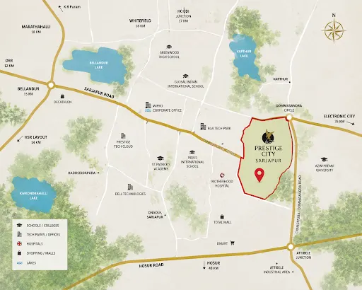 The Prestige City Sarjapura Location Map